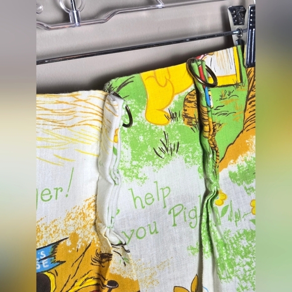 Vintage 70's Disney Winnie The Pooh Whimsical Woodland Curtain Panels 48x45 - Picture 5 of 7